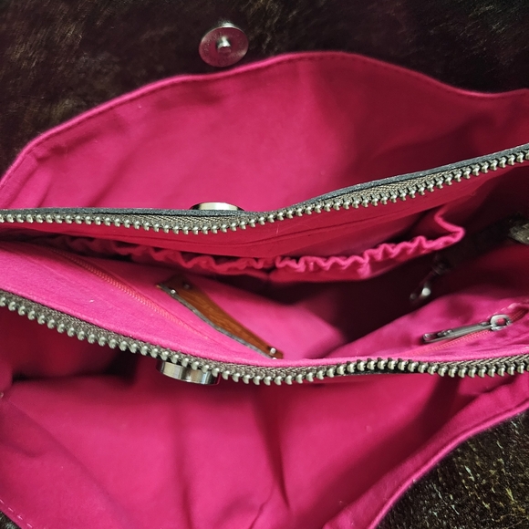 Patricia Nash Burnished Cutout Tooled Tourquoise Adaline Tote w/ Matching Pouch - Picture 10 of 14